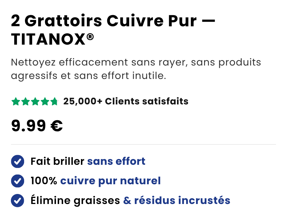 2 Grattoirs Cuivre Pur — TITANOX®
