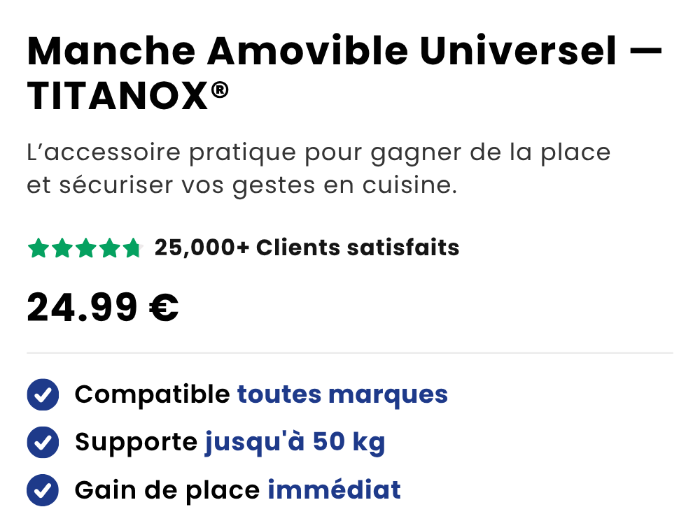 Manche Amovible Universel — TITANOX®