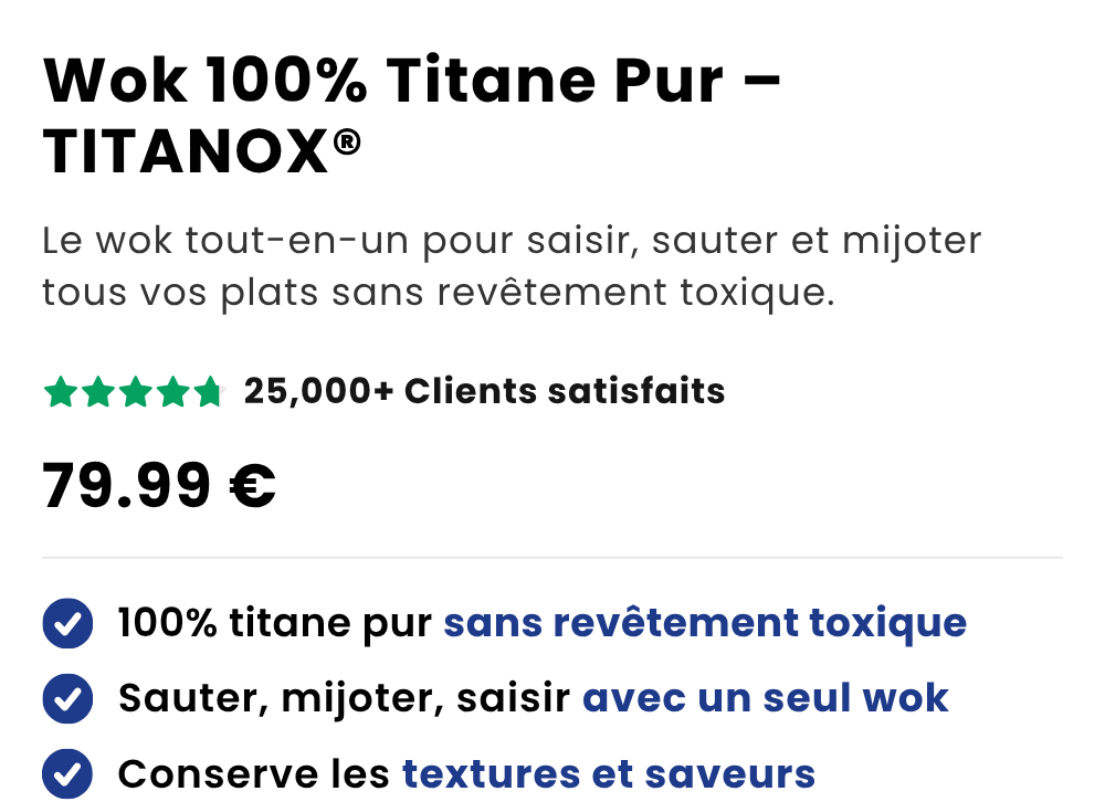 Wok 100% Titane Pur (28 cm) — TITANOX®